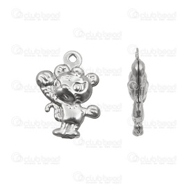 1720-2110-009 - Stainless Steel 304 Charm Cute Tiger Hollow 13x17mm Natural 20pcs  Theme: Animals 1720-2110-009,Pendants,Stainless Steel,Charm,Metal,Stainless Steel 304,13X17MM,Cute Tiger,Hollow,Grey,Natural,China,20pcs,Theme: Animals,montreal, quebec, canada, beads, wholesale
