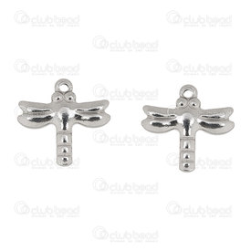 1720-2110-19 - Animal Stainless Steel Charm Dragonfly 13x16mm Natural 10pcs 1720-2110-19,Pendentif libellule,montreal, quebec, canada, beads, wholesale