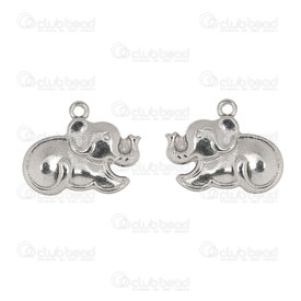 1720-2110-21 - Animal Stainless Steel Charm Elephant 12x18mm Natural 10pcs 1720-2110-21,Éléphant,montreal, quebec, canada, beads, wholesale