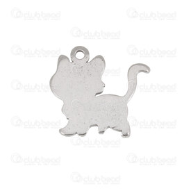 1720-2110-27 - Animal Stainless steel charm Cat 10.5x12x0.8mm Natural 20pcs 1720-2110-27,Charms,Stainless Steel,montreal, quebec, canada, beads, wholesale
