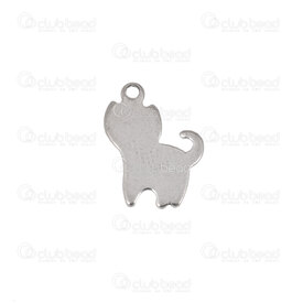 1720-2110-29 - Animal Stainless Steel Charm Cat 14.5x11.5x0.8mm with 1.5mm loop Natural 20pcs 1720-2110-29,1720-2,montreal, quebec, canada, beads, wholesale