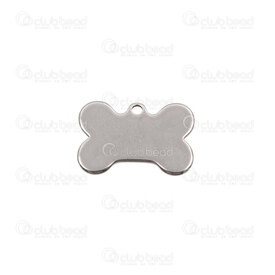 1720-2110-37 - Animal Stainless Steel Charm Bone Plate 9.5x14.5x1mm 1mm loop Natural 10pcs 1720-2110-37,Pendants,Stainless Steel,montreal, quebec, canada, beads, wholesale