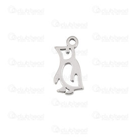 1720-2110-45 - Animal Stainless Steel Charm Penguin 14x7x1.5mm with 1.2mm loop Natural 20pcs 1720-2110-45,Pendants,Stainless Steel,montreal, quebec, canada, beads, wholesale
