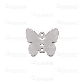 1720-2110-47 - Animal Stainless Steel Charm Butterfly 12.5x14.5x1.5mm with 1.2mm loop Natural 20pcs 1720-2110-47,Pendants,Stainless Steel,montreal, quebec, canada, beads, wholesale