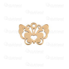 1720-2110-75GL - Animal Acier Inoxydable 304 Breloque Papillon 8x10x0.8mm avec Boucle Plaque Or 10pcs 1720-2110-75GL,Box,montreal, quebec, canada, beads, wholesale
