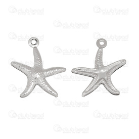 1720-2111-05 - Nature stainless steel charm 3D seastar 15mm  20pcs 1720-2111-05,montreal, quebec, canada, beads, wholesale