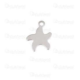 1720-2111-31 - Nature Stainless Steel Charm Sea Star 12.5x10.5x0.6mm with 1mm loop Natural 30pcs 1720-2111-31,Pendentif etoile,montreal, quebec, canada, beads, wholesale