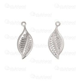 1720-2111-37 - Nature Stainless Steel Charm Leaf 19x8x0.8mm Relief Line Design with 1mm loop Natutal 20pcs 1720-2111-37,Charms,Stainless Steel,montreal, quebec, canada, beads, wholesale