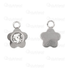 1720-2111-51 - Breloque Acier Inoxydable 304 Fleur 10.5x8x3.5mm Naturel Pierre Cristal 20pcs 1720-2111-51,Breloques,Métal,Breloque,Métal,Stainless Steel 304,10.5x8x3.5mm,Fleur,Fleur,Gris,Naturel,Crystal Stone,Chine,20pcs,montreal, quebec, canada, beads, wholesale