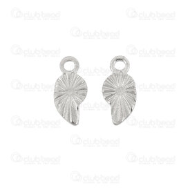 1720-2111-59 - Nature Stainless Steel 304 Charm Seashell 8.5x4x0.8mm Lined Design with Loop Natural 30pcs 1720-2111-59,montreal, quebec, canada, beads, wholesale