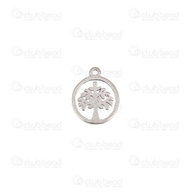 1720-2112-23 - Spiritual Stainless steel Charm Tree of life 12x10x1mm Round with 1mm ring Natural 20pcs 1720-2112-23,Charms,Stainless Steel,montreal, quebec, canada, beads, wholesale