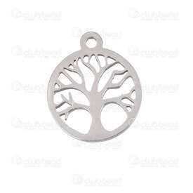 1720-2112-29 - Spiritual Stainless Steel Charm Tree of Life 15mm with 1.5mm loop High Quality Polish Natural 4pcs 1720-2112-29,1720-,montreal, quebec, canada, beads, wholesale