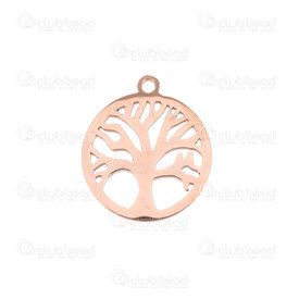 1720-2112-291RGL - Spiritual Stainless Steel Charm Tree of Life 15x1mm with 1.2mm loop High Quality Polish Rose Gold 10pcs 1720-2112-291RGL,Charms,Stainless Steel,montreal, quebec, canada, beads, wholesale