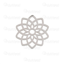 1720-2112-33 - Spiritual Stainless Steel Charm Flower of Life 15X0.9mm High Quality Polish Natural 10pcs 1720-2112-33,Charms,montreal, quebec, canada, beads, wholesale