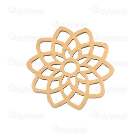 1720-2112-33GL - Spirituel Acier Inoxydable Breloque Fleur de Vie 15x0.9mm Plaque Or 10pcs 1720-2112-33GL,Pendentif fleur,montreal, quebec, canada, beads, wholesale