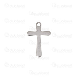 1720-2112-39 - Spiritual Stainless Steel Charm Cross 15x10x0.5mm with 1mm hole Natural 30pcs 1720-2112-39,New Products,montreal, quebec, canada, beads, wholesale