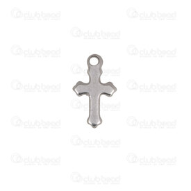 1720-2112-51 - Spirituel Acie rInoxydable 304 Breloque Croix 12x7x0.9mm avec Boucle Naturel 30pcs 1720-2112-51,Croix,montreal, quebec, canada, beads, wholesale