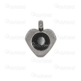 1720-2114-005 - Stainless Steel 304 Charm Heart With Rhinestones 6x8mm Natural Jet Stone 10pcs 1720-2114-005,6X8MM,Charm,Metal,Stainless Steel 304,6X8MM,Heart,With Rhinestones,Grey,Natural,Jet Stone,China,10pcs,montreal, quebec, canada, beads, wholesale