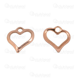 1720-2114-007-RGL - Heart Stainless Steel Charm Heart 10.5X11mm with 1.5mm Loop Rose Gold Plated 10pcs 1720-2114-007-RGL,1720-,montreal, quebec, canada, beads, wholesale