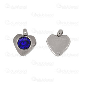 1720-2114-0081 - Stainless Steel 304 Charm Heart With Rhinestones 7x8mm Cobalt Stone Natural 10pcs 1720-2114-0081,Charms,Metal,Charm,Metal,Stainless Steel 304,7X8MM,Heart,With Rhinestones,Grey,Natural,Cobalt Stone,China,10pcs,montreal, quebec, canada, beads, wholesale