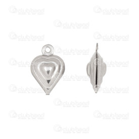 1720-2114-09 - Heart Stainless Steel charm 3D heart 8x12MM natural 50pcs 1720-2114-09,Pendants,Stainless Steel,montreal, quebec, canada, beads, wholesale