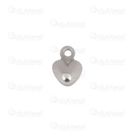 1720-2114-147.5 - Heart Stainless Steel Charm Heart 5.5x7.5x2mm with 1mm loop Natural 20pcs 1720-2114-147.5,1720-2114-147.5,montreal, quebec, canada, beads, wholesale