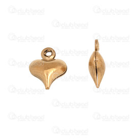 1720-2114-1509GL - Heart Stainless Steel 304 Charm Heart Hollow 10x8x3.5mm 3D Gold Plated 20pcs 1720-2114-1509GL,3D,montreal, quebec, canada, beads, wholesale