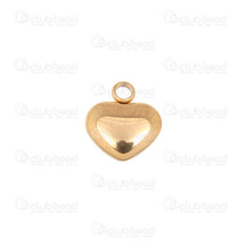 1720-2114-27GL - Heart Stainless Steel Charm Heart 10x9.5x3mm Plain 1.5mm loop Gold 10pcs 1720-2114-27GL,Pendants,Stainless Steel,montreal, quebec, canada, beads, wholesale