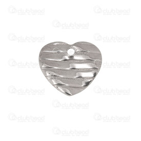 1720-2114-43 - Cœur Acier Inoxydable 304 Breloque Cœur 12x13.5x1mm Courbe avec Motif Ligne Trou 1.2mm Naturel 30pcs 1720-2114-43,Pendentifs,62,montreal, quebec, canada, beads, wholesale
