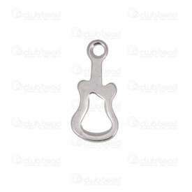 1720-2115-05 - Music stainless steel charm guitar 13.5x6x0.5mm Natural 50pcs 1720-2115-05,montreal, quebec, canada, beads, wholesale