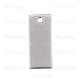 1720-2116-21 - Stainless Steel Charm Rectangle Plate 21x9x1mm Plain 1.5mm Hole Natural 20pcs 1720-2116-21,breloque 2 trous,montreal, quebec, canada, beads, wholesale