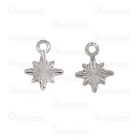 1720-2117-05 - Christmas Stainless Steel Charm Snowflake 8.5x6.5x0.8mm with Loop Natural 50pcs 1720-2117-05,Pendants,montreal, quebec, canada, beads, wholesale