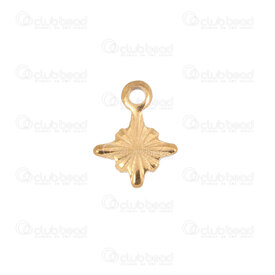 1720-2117-05GL - Christmas Stainless Steel 304 Charm Snowflake 8.5x6.5x0.8mm with Loop Gold Plated 20pcs 1720-2117-05GL,montreal, quebec, canada, beads, wholesale