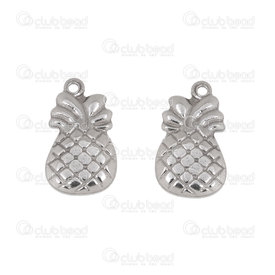 1720-2119-01 - Fruit Stainless Steel Charm Pineapple 15.5x10.5mm Natural 10pcs 1720-2119-01,montreal, quebec, canada, beads, wholesale