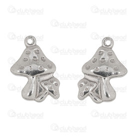 1720-2119-03 - Legume Acier Inoxydable Breloque Champignon 14.5x13mm Naturel 10pcs 1720-2119-03,champignon,montreal, quebec, canada, beads, wholesale