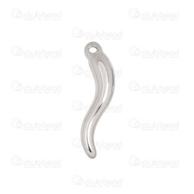 1720-2119-0621 - Fruit/Veggies Stainless Steel Charm Chili 21x5.5x3mm with 1.5mm loop Natural 10pcs 1720-2119-0621,fruits,montreal, quebec, canada, beads, wholesale