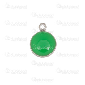 1720-2122-1007 - Stainless Steel 304 Charm Round 10mm Natural Green filling 10pcs 1720-2122-1007,Charm,Metal,Stainless Steel 304,10mm,Round,Round,Natural,Green filling,China,10pcs,montreal, quebec, canada, beads, wholesale