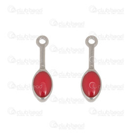 1720-2136-03 - stainless steel Charm drop shape 13x4mm red filing 20pcs 0.26gr 1720-2136-03,montreal, quebec, canada, beads, wholesale