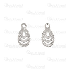 1720-2153 - Stainless Steel Charm Fancy Oval 11.5x7mm Natural 30pcs 1720-2153,Charms,montreal, quebec, canada, beads, wholesale