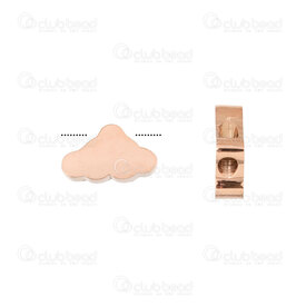 1720-2165-RGL - Stainless Steel Charm Cloud 6x10x3mm 2mm hole High Quality Polish Rose Gold 4pcs 1720-2165-RGL,1720-,montreal, quebec, canada, beads, wholesale