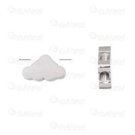 1720-2165 - Stainless Steel Charm Cloud 6x10x3mm 2mm hole High Quality Polish Natural 4pcs 1720-2165,1720-,montreal, quebec, canada, beads, wholesale