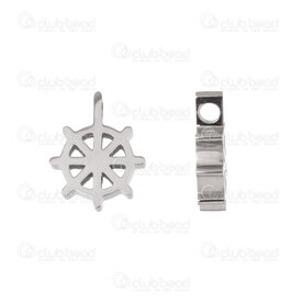 1720-2167 - Stainless steel Charm Helm 12.5x10X3mm 2mm hole High Quality Polish Natural 4pcs 1720-2167,Charms,Stainless Steel,montreal, quebec, canada, beads, wholesale