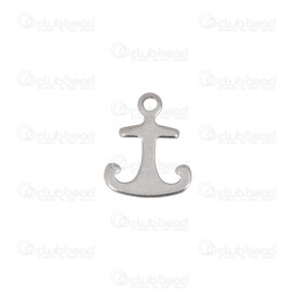1720-2169 - Stainless Steel Charm Anchor 12x10x0.8mm with 1.5mm loop Natural 20 pcs 1720-2169,1720-,montreal, quebec, canada, beads, wholesale