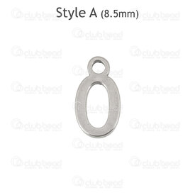 1720-2171-O - Stainless Steel Charm Letter "O" 8.5x4.5x1mm with 1.2mm loop Natural 3.9gr 30pcs 1720-2171-O,Charms,Stainless Steel,montreal, quebec, canada, beads, wholesale