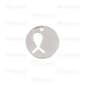 1720-2179 - Stainless Steel 304 Charm Breast Cancer Logo 12x1mm natural 1mm Hole Natural 10pcs 1720-2179,Charms,montreal, quebec, canada, beads, wholesale