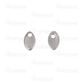 1720-2183-05 - Acier Inoxydable 304 Breloque Oval Plateau 5.5x3.5x0.6mm Trou 1mm Naturel 50pcs 1720-2183-05,Plateau,montreal, quebec, canada, beads, wholesale