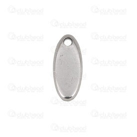 1720-2183-125 - Stainless Steel 304 Charm Blank Tag Oval 12x5x1mm Natural 1mm Hole 50pcs 1720-2183-125,breloque 2 trous,montreal, quebec, canada, beads, wholesale