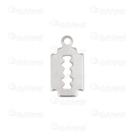 1720-2189 - Stainless Steel Charm Razor Blade 13x7x0.7mm with 1.2mm Loop Natural 30pcs 1720-2189,Charms,Stainless Steel,montreal, quebec, canada, beads, wholesale
