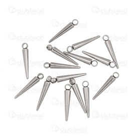 1720-2196-11 - Stainless Steel 304 Charm Spike 11x2mm with 1.2mm loop 20pcs Natural 1720-2196-11,Charms,Stainless Steel,montreal, quebec, canada, beads, wholesale