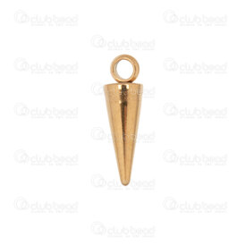 1720-2196-13GL - Stainless Steel 304 Charm Spike 13x4mm with 1.5mm loop Gold Plated 20pcs 1720-2196-13GL,Pique,montreal, quebec, canada, beads, wholesale